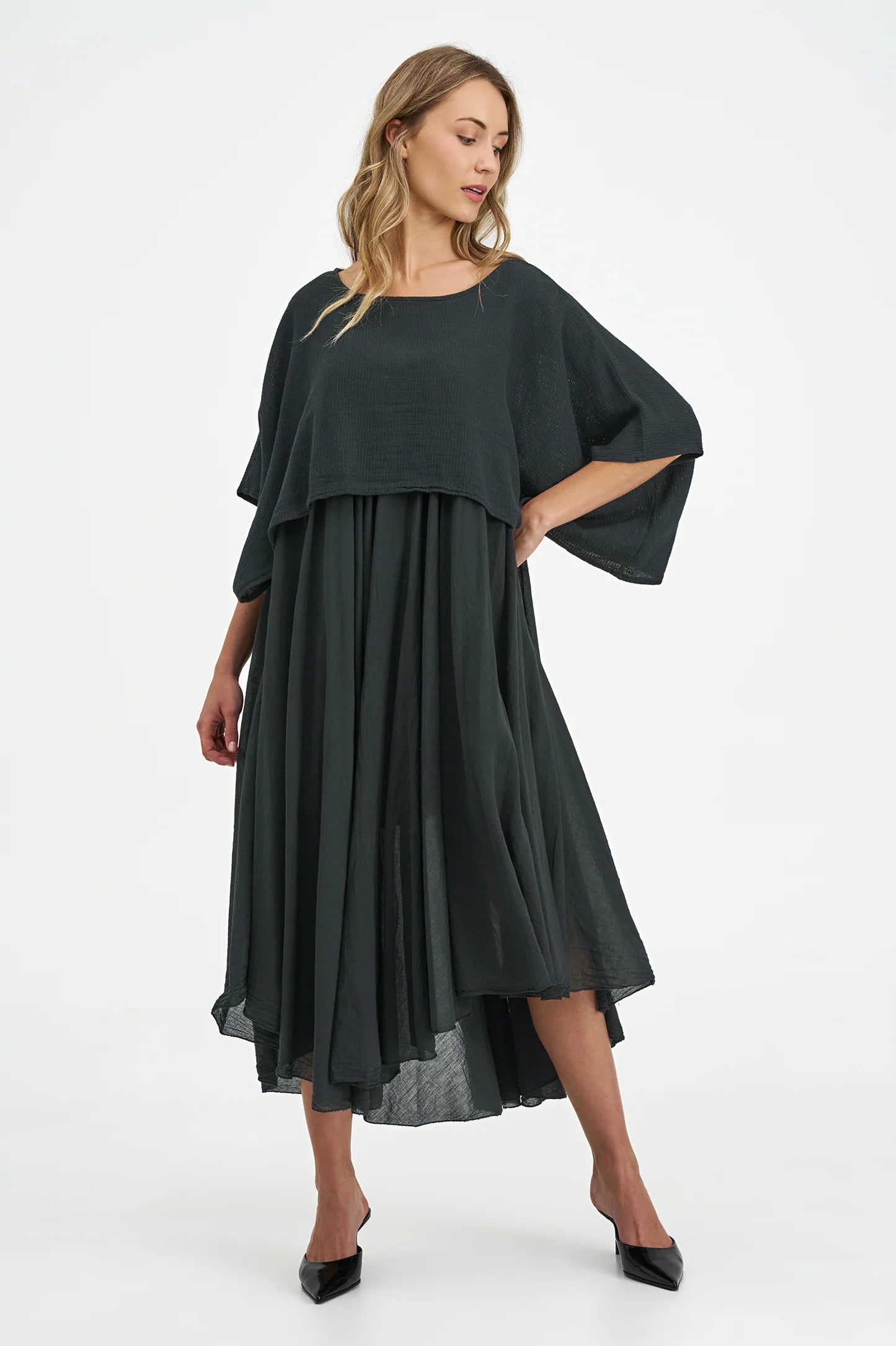 Layered Maxi Dress - Black