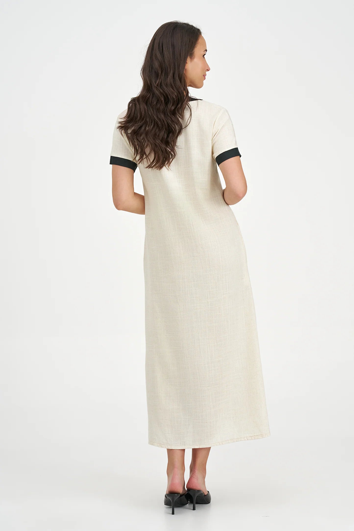 V-Neck Maxi Dress - Oat Combo
