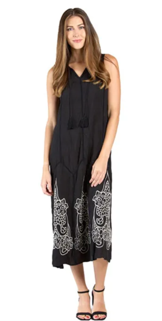 Embroidered Maxi Dress - Black Bailey Road Embroidered Maxi Dress - Black Bailey Road