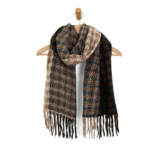 Color Block Scarf - Black