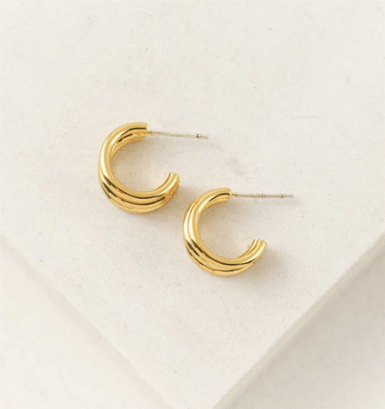 Load image into Gallery viewer, Zara Hoop Earrings - Gold
