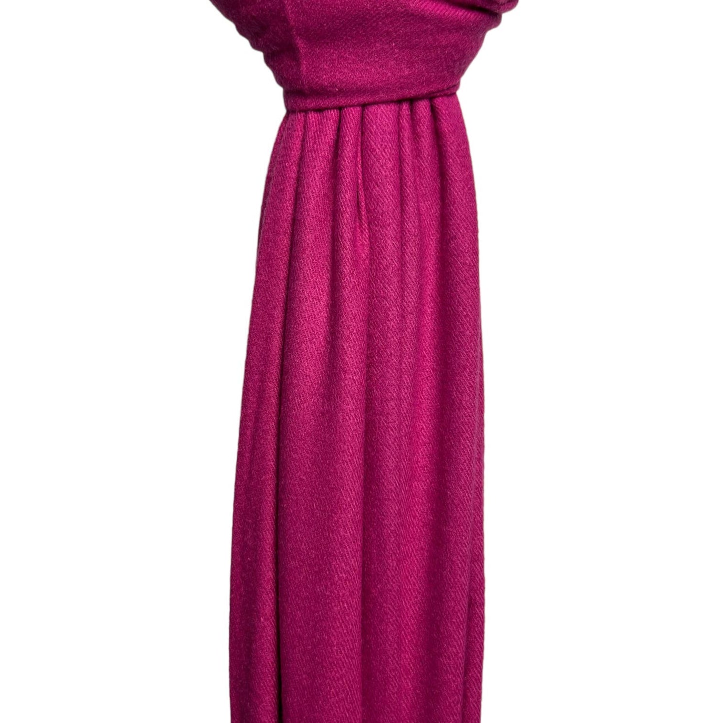 Plain Wool Blend Scarf with Tassels - Duckegg