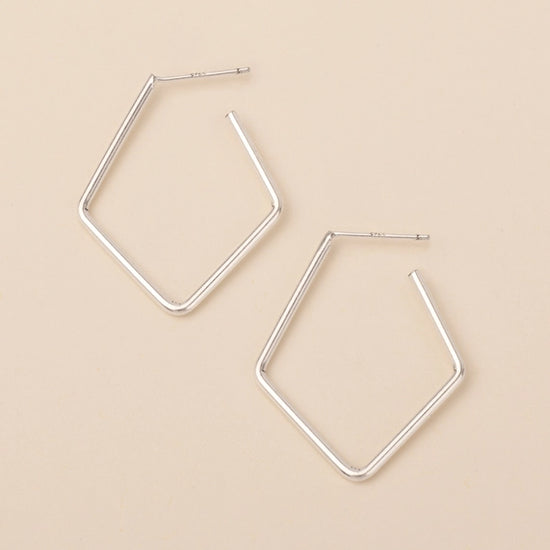 Orion Diamond Hoop Earrings - Sterling Silver