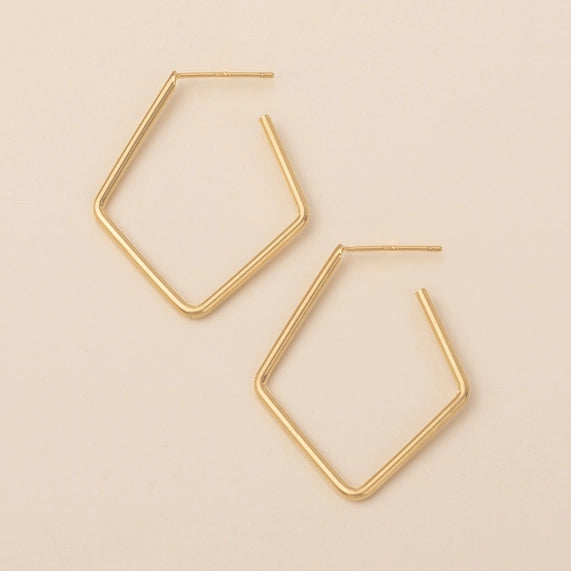 Orion Diamond Hoop Earrings - Gold Vermeil