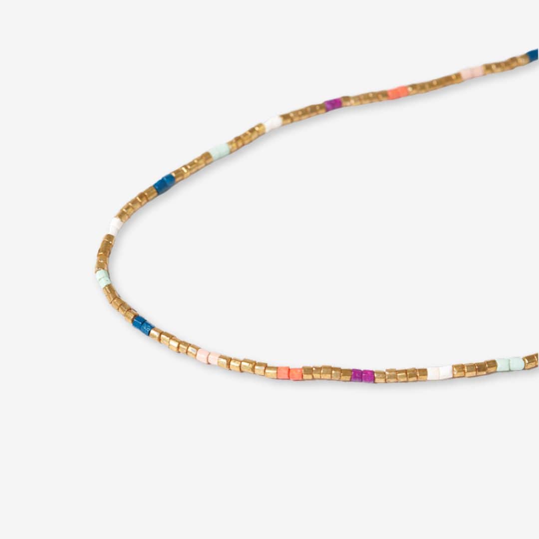 Everly Single Strand Luxe Bead Necklace - Rainbow