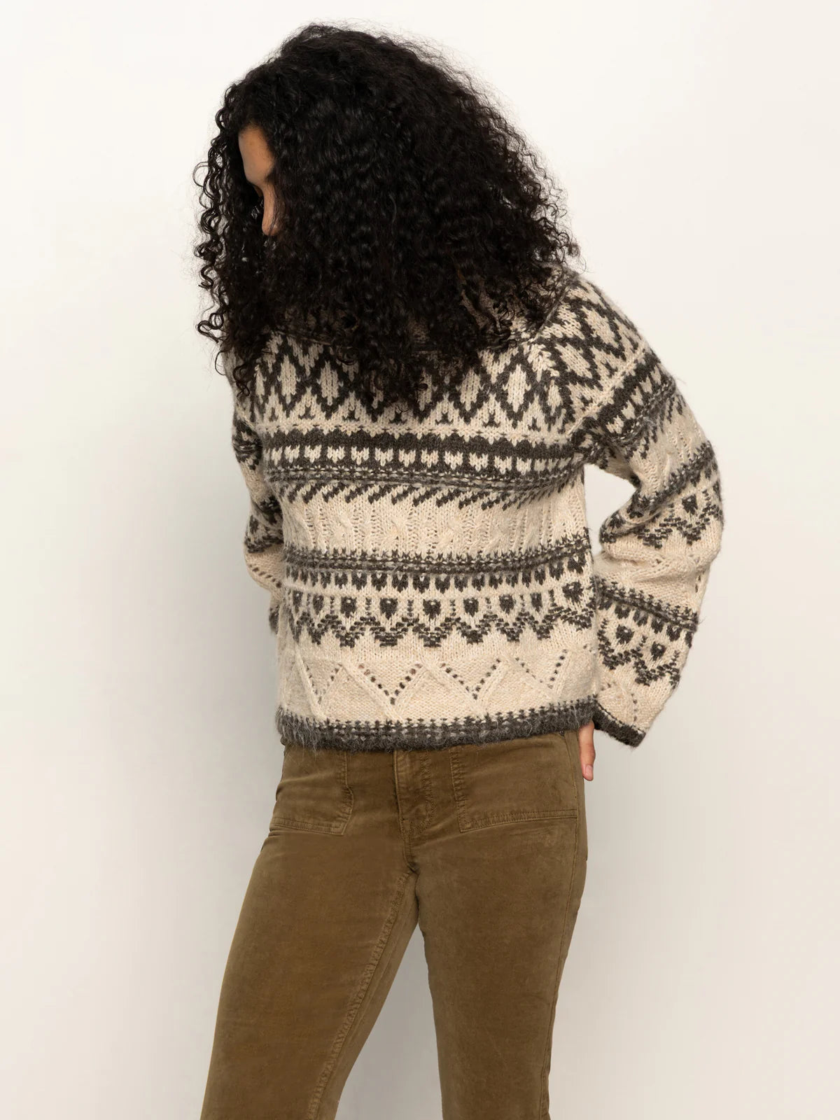 Fair Isle Crew Neck Sweater - Light Oat Multi