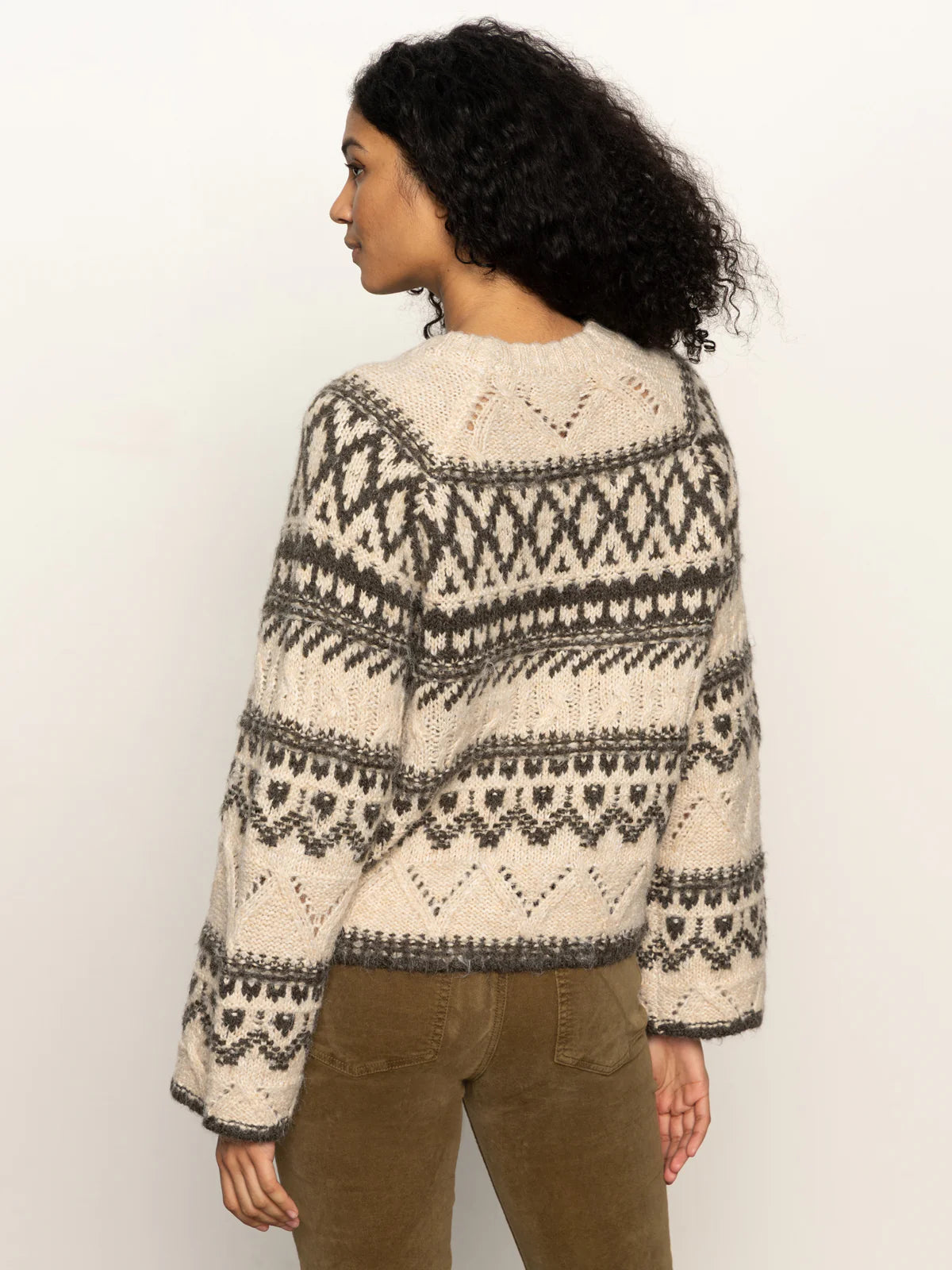 Fair Isle Crew Neck Sweater - Light Oat Multi