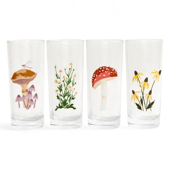 Tall Juice Glass- Flora & Fauna