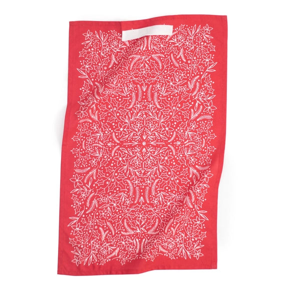 Holiday Floral Tea Towel