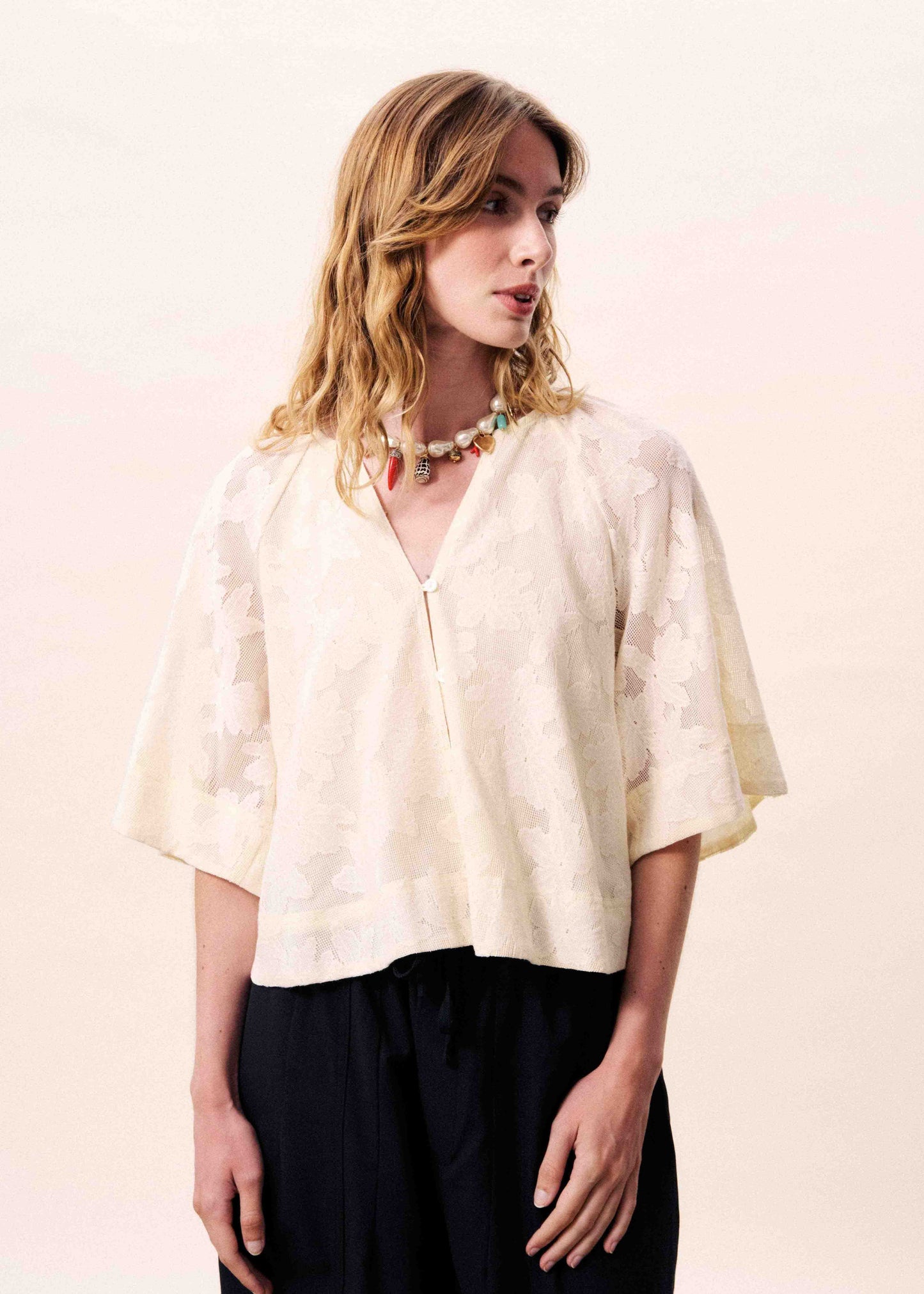 Maresias Lacey Top - Creme