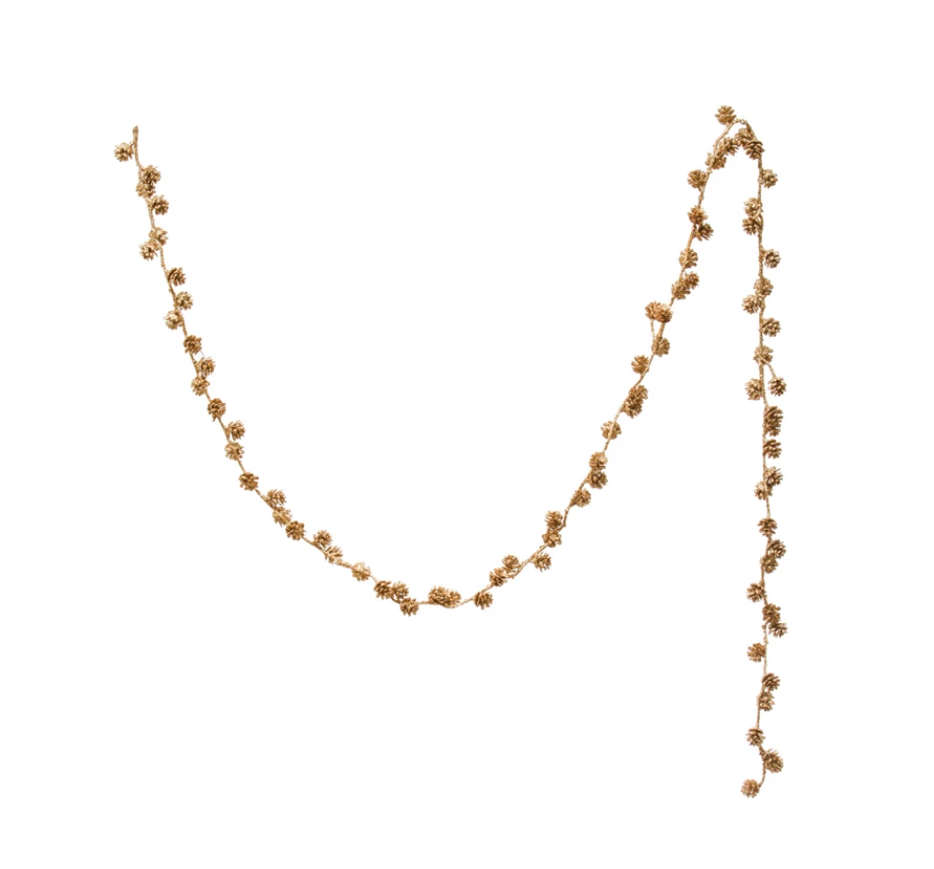 Gold Glitter Pinecone Garland