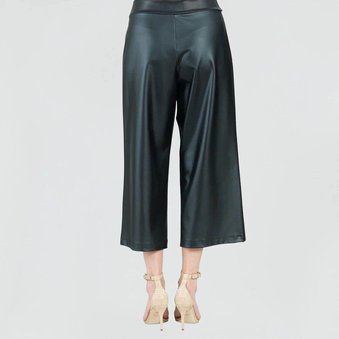 Liquid Leather Goucho Pants - Black