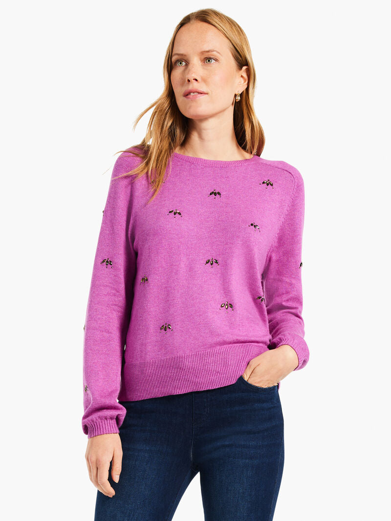 Hidden Gems Pullover Sweater - Vivid Magenta