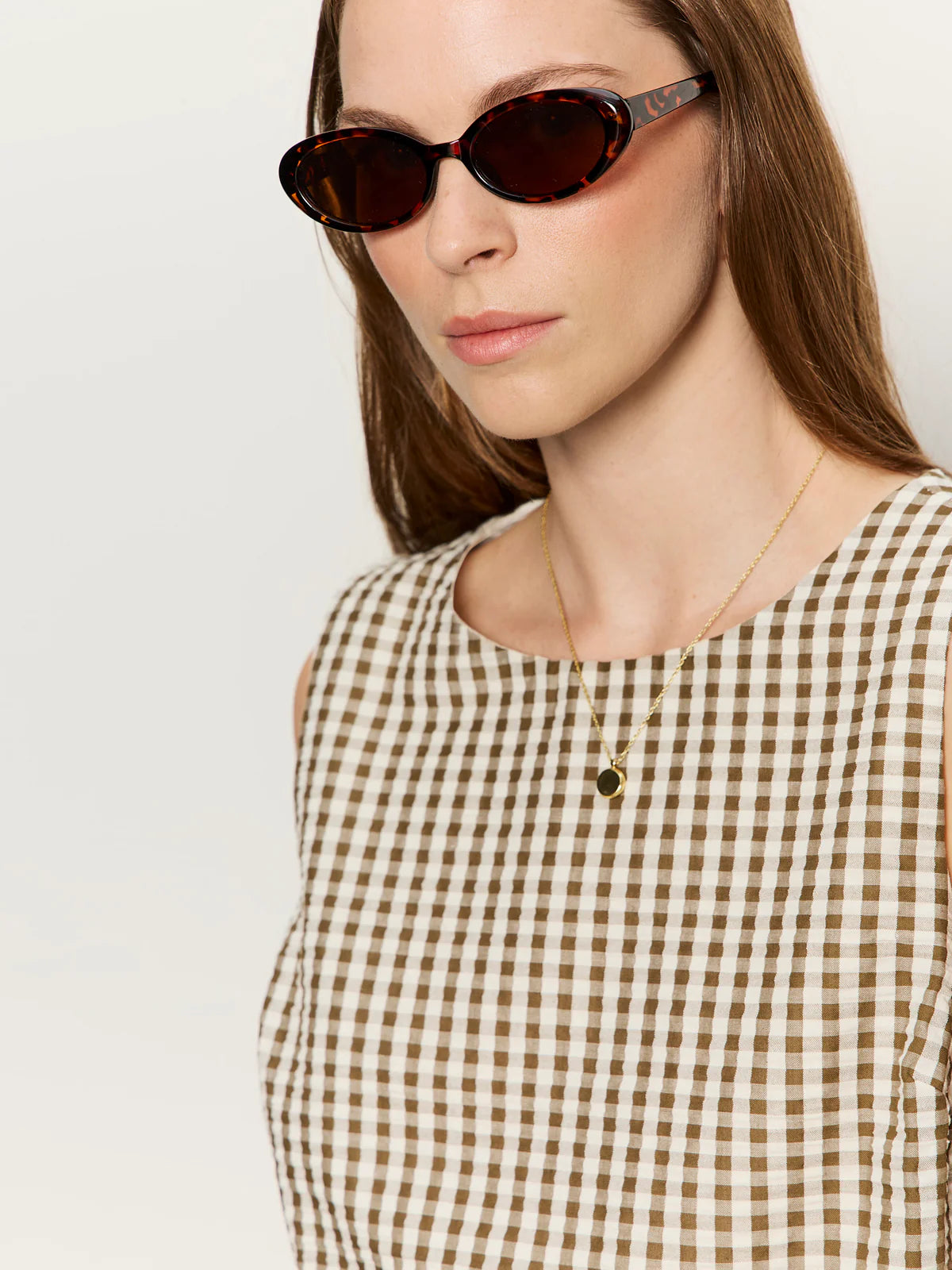 Better Days Gingham Top - Collagen/Timber