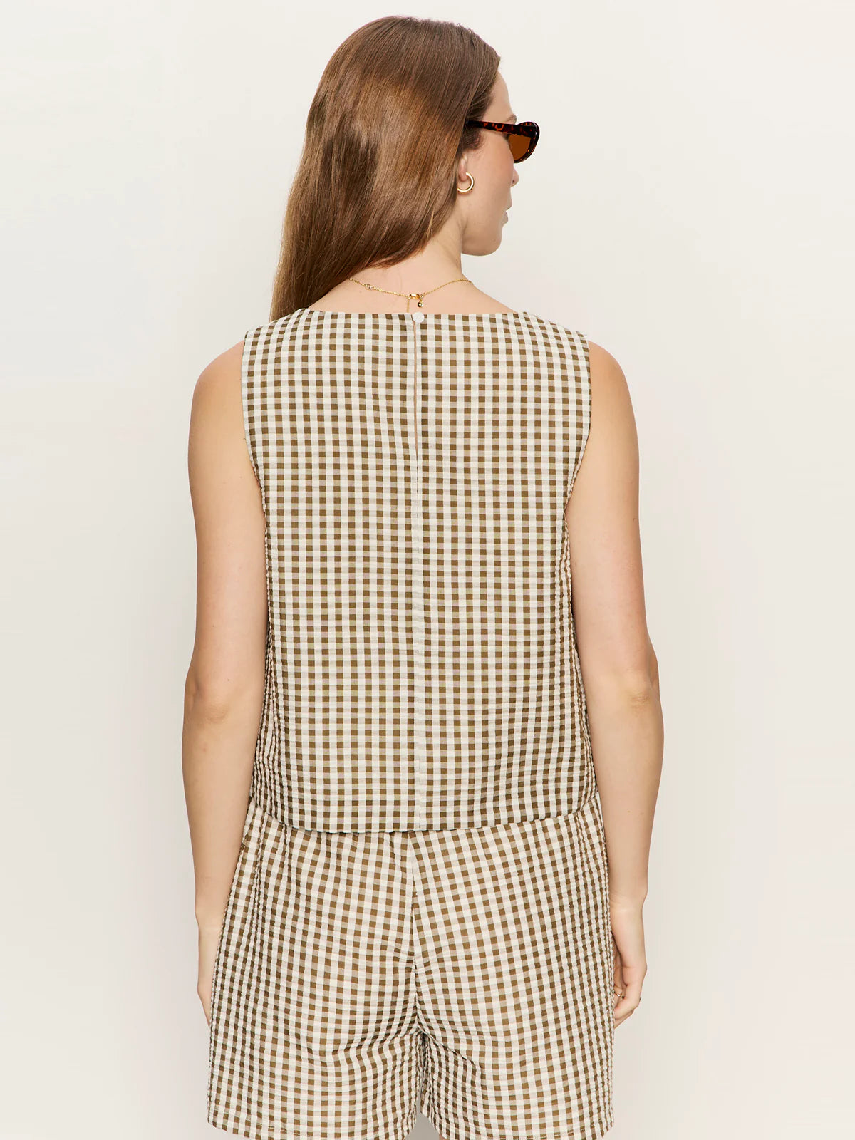 Better Days Gingham Top - Collagen/Timber