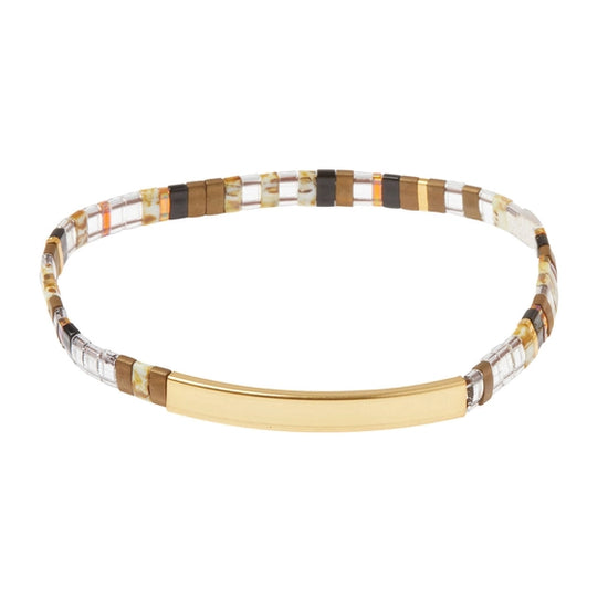 Good Karma Miyuki Bracelet "Sparkle & Shine" - Topaz/Gold