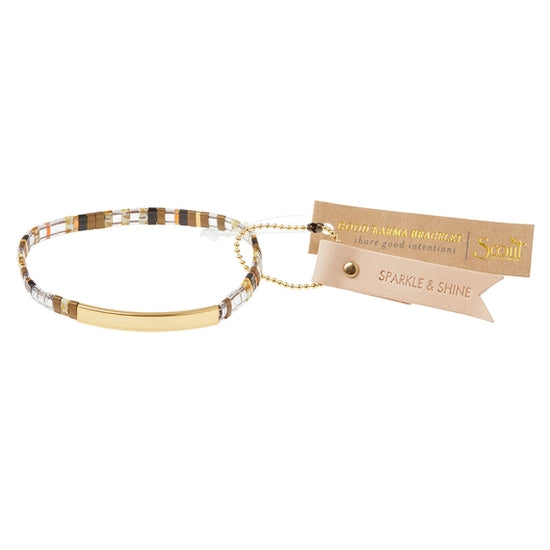 Good Karma Miyuki Bracelet "Sparkle & Shine" - Topaz/Gold