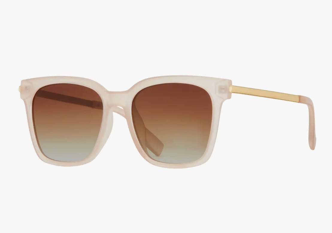 Everly -Matte Milky Rose / Gold / Brown Polarized Sunglasses