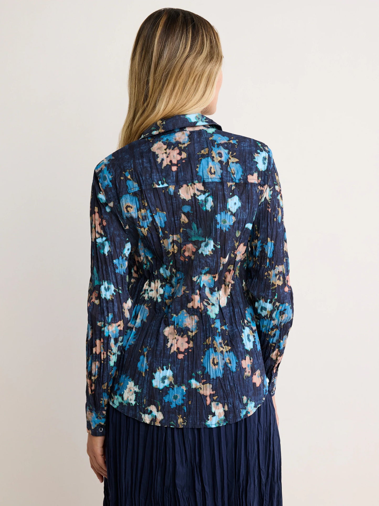 Glowy Flowy Long Sleeve Top - Indigo Multi