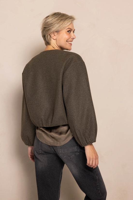 Manoa Boiled Wool Bomber Jacket - Green