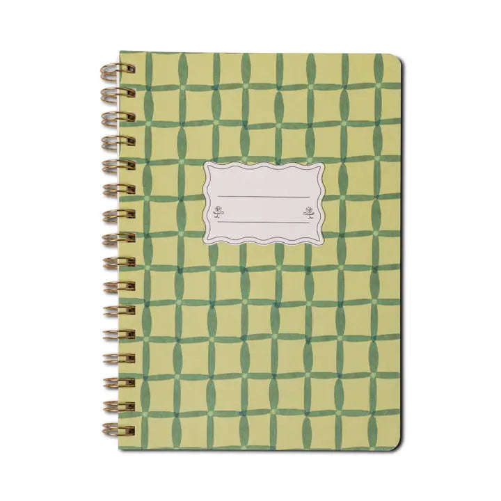 Mixed Credit Small Twinwire Notebook - Green Lattice
