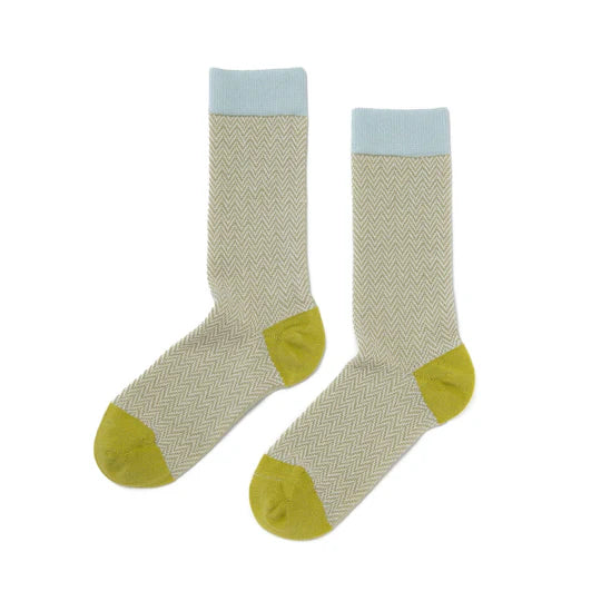 Herringbone Crew Socks - Sagebrush