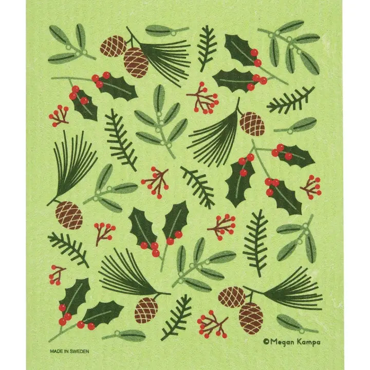 Swedish Dishcloth - Holiday Foliage