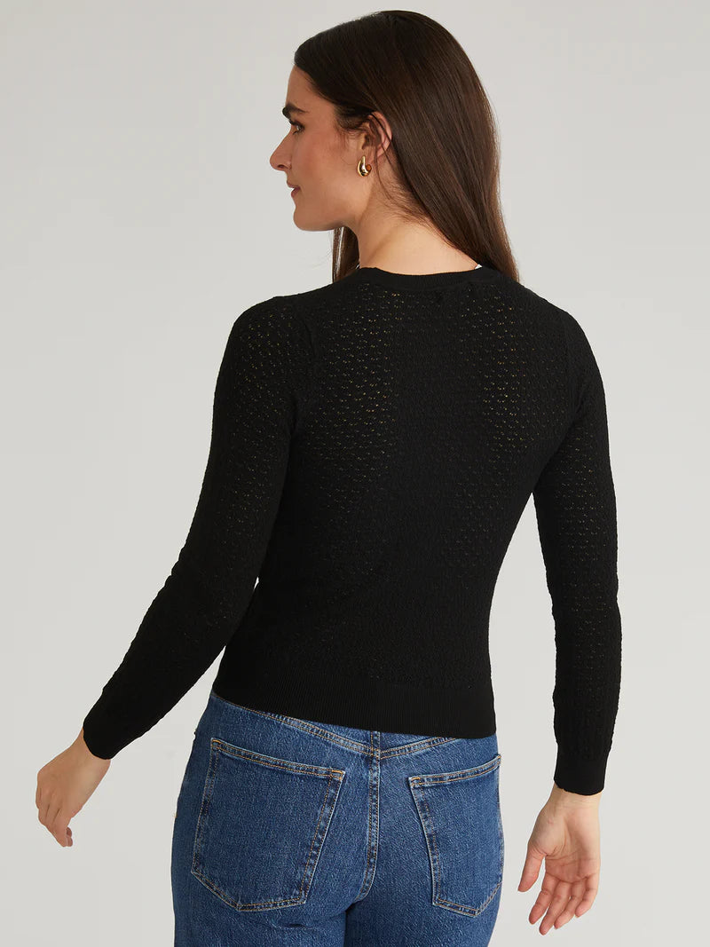 Holly Crew Neck Pullover Sweater - Black