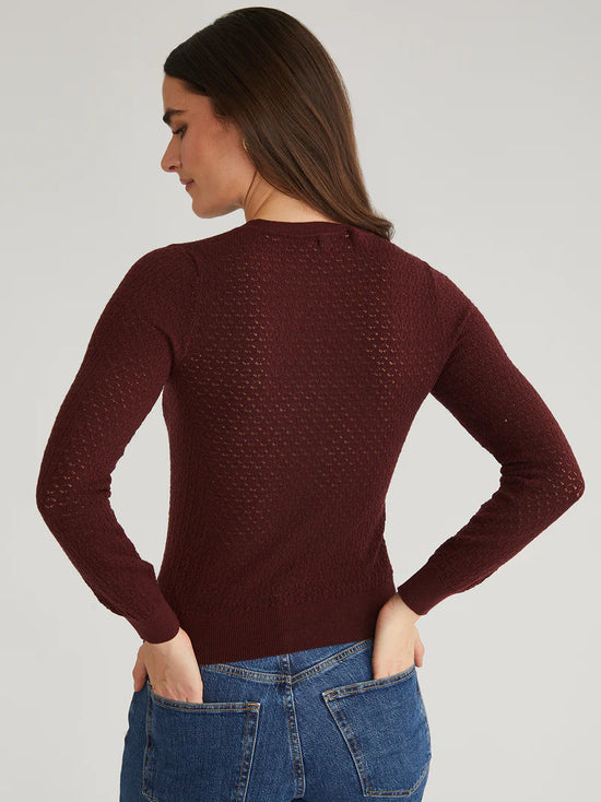 Holly Crew Neck Pullover Sweater - Oxblood