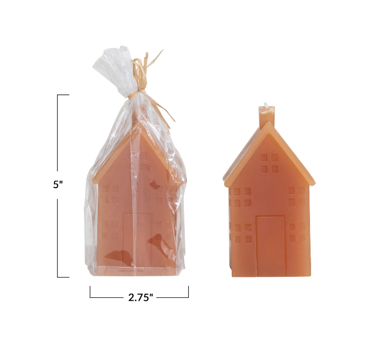 Unscented House Shaped Candle - Large Hazelnut