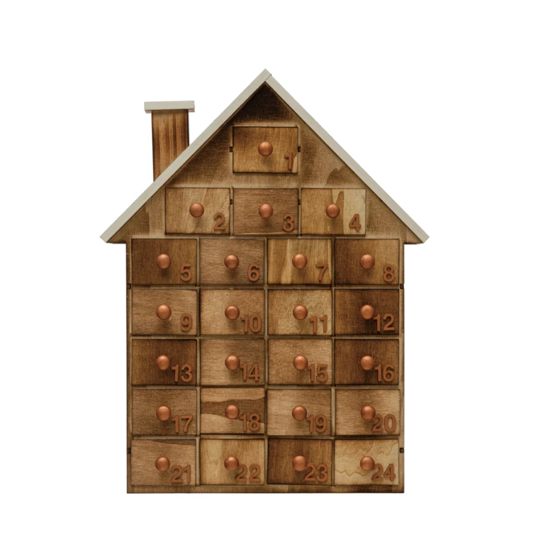 Wooden Advent Calendar House