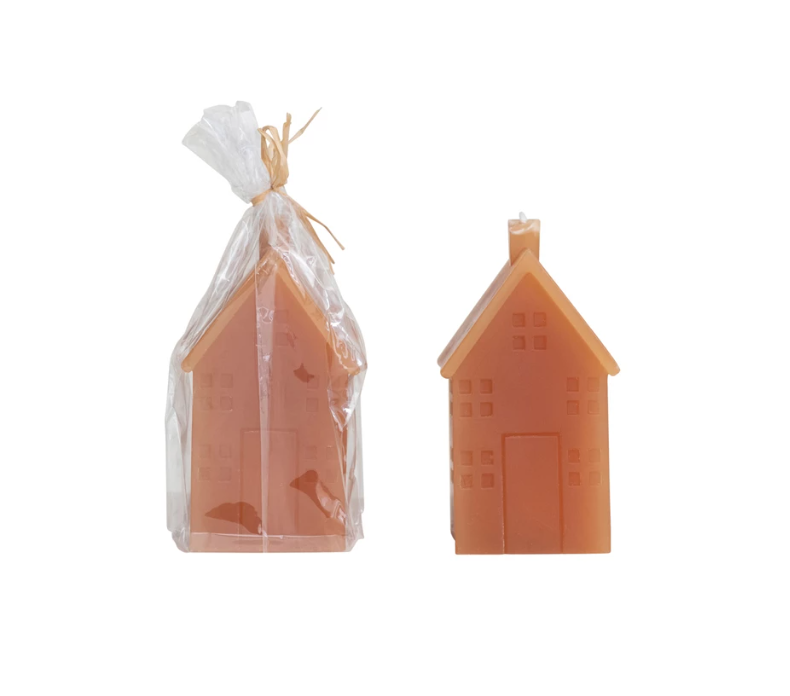 Unscented House Shaped Candle - Large Hazelnut