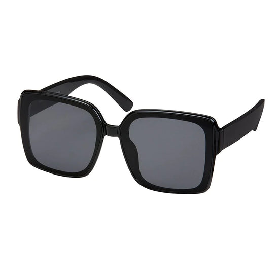 Square Inlay Color Sunglasses - Black