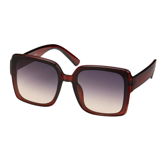 Square Inlay Color Sunglasses - Brown