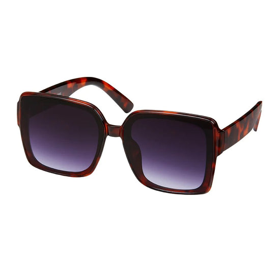 Square Inlay Color Sunglasses - Tortoise