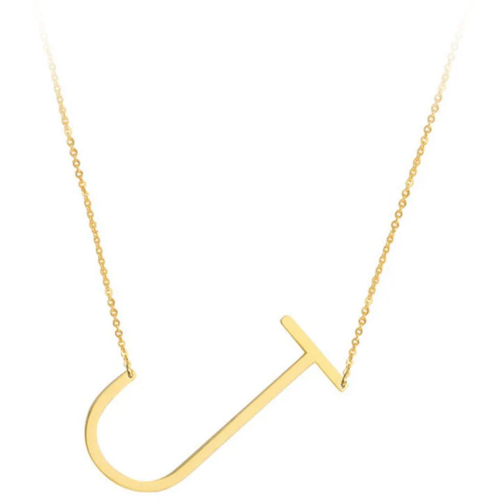 Initial Necklace - Gold J