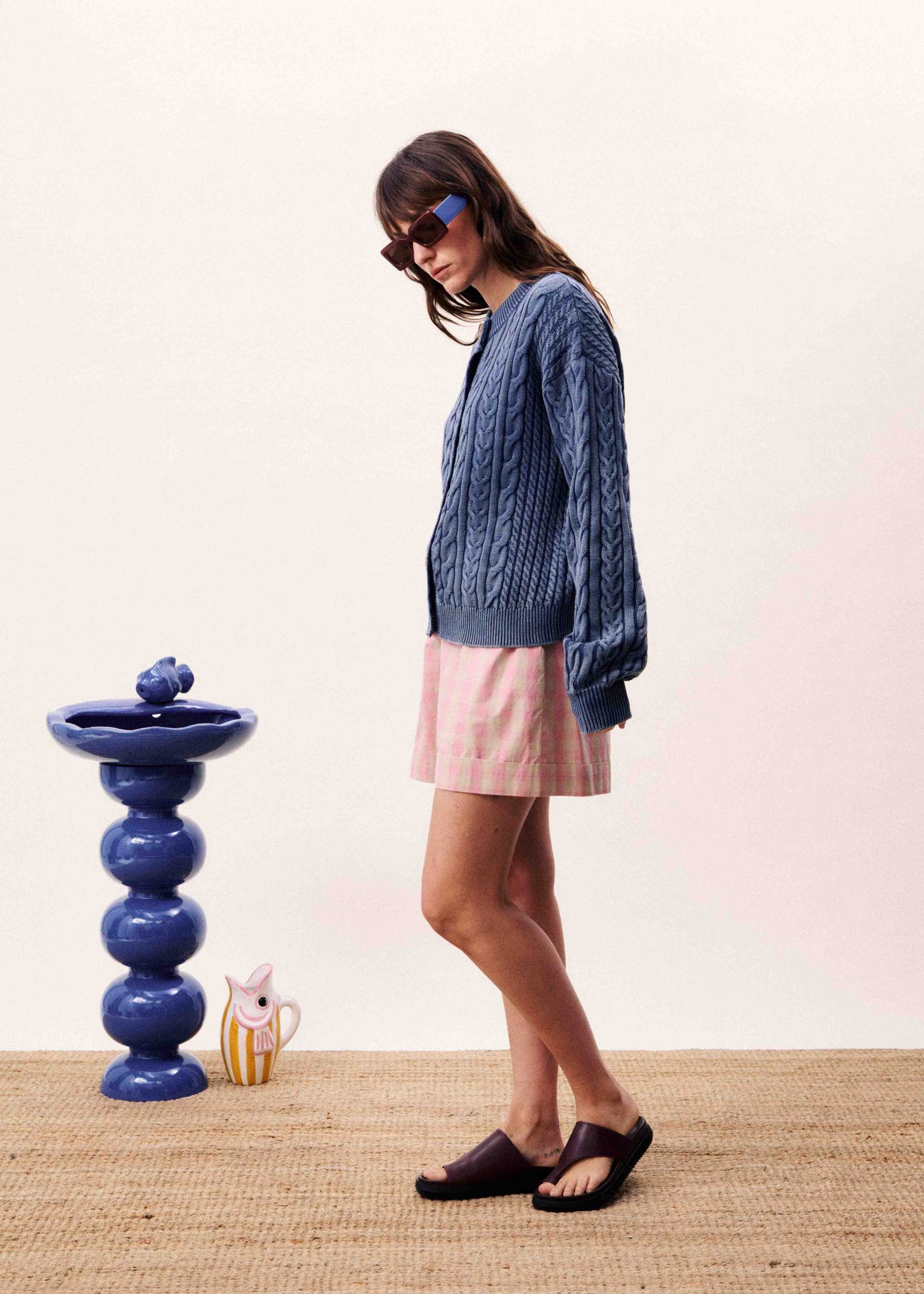 Janet Cable Cardigan Sweater - Bleu Jean