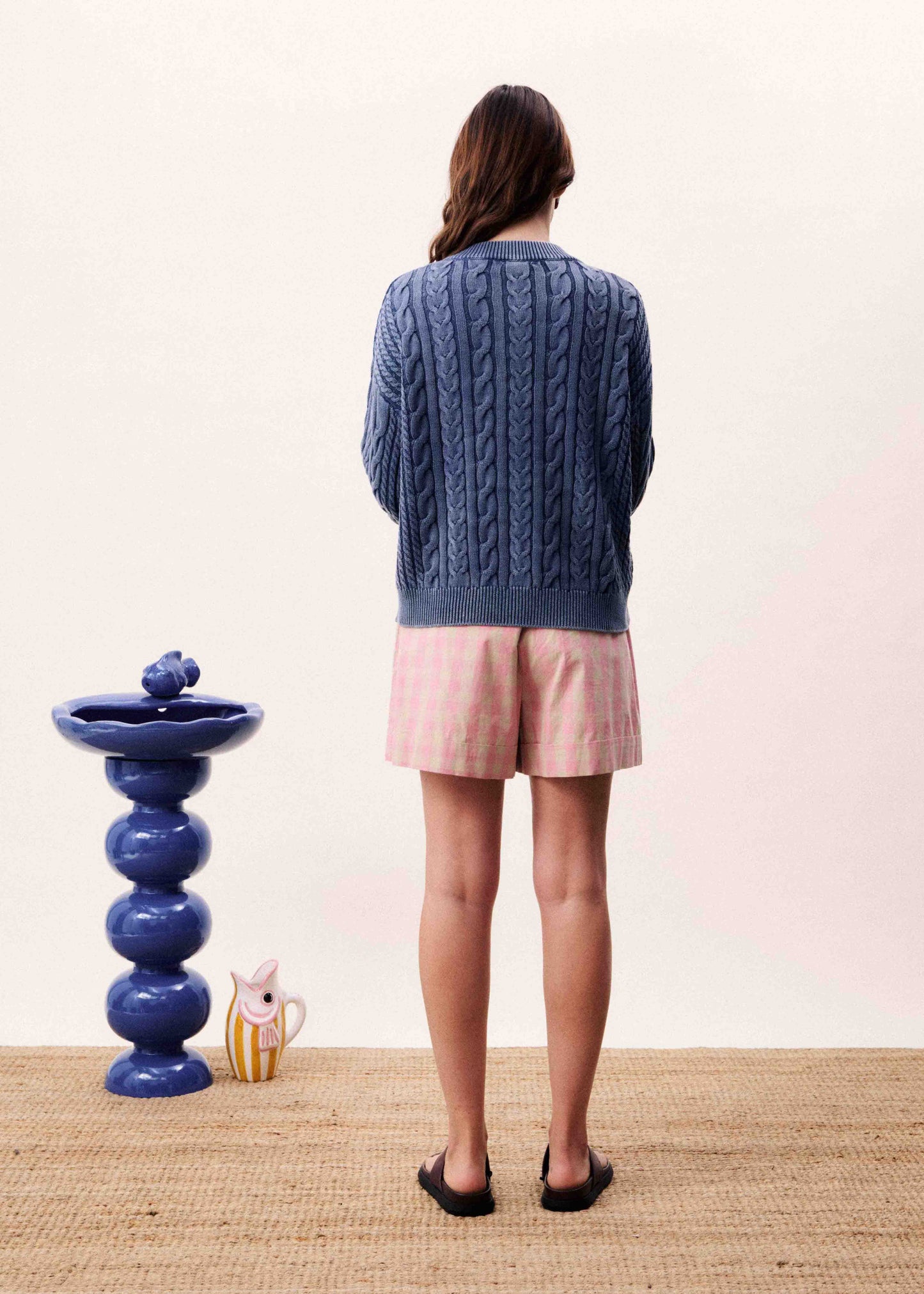Janet Cable Cardigan Sweater - Bleu Jean