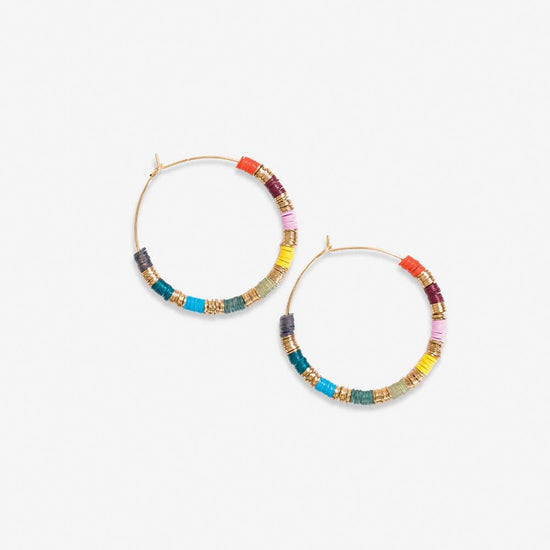 Jennifer Colorblock Hoop Earrings - Multi Colored Sequin