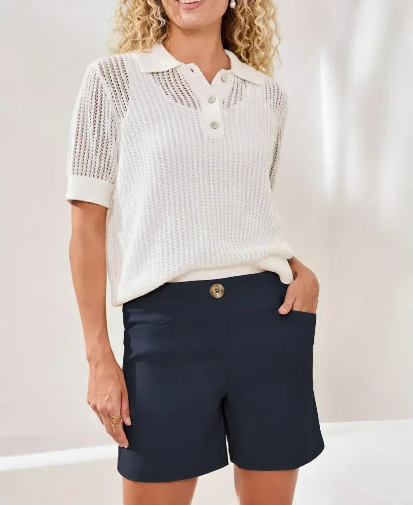 Flatten It Pull-On Shorts - Jet Blue