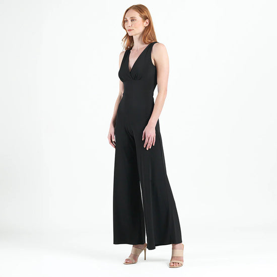 V-Neck Jumpsuit - Black