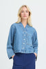 Kacila Denim V-NeckJacket - Medium Blue