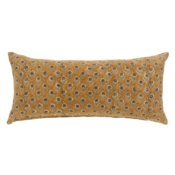 Kerala Block Print Lumbar Throw Pillow