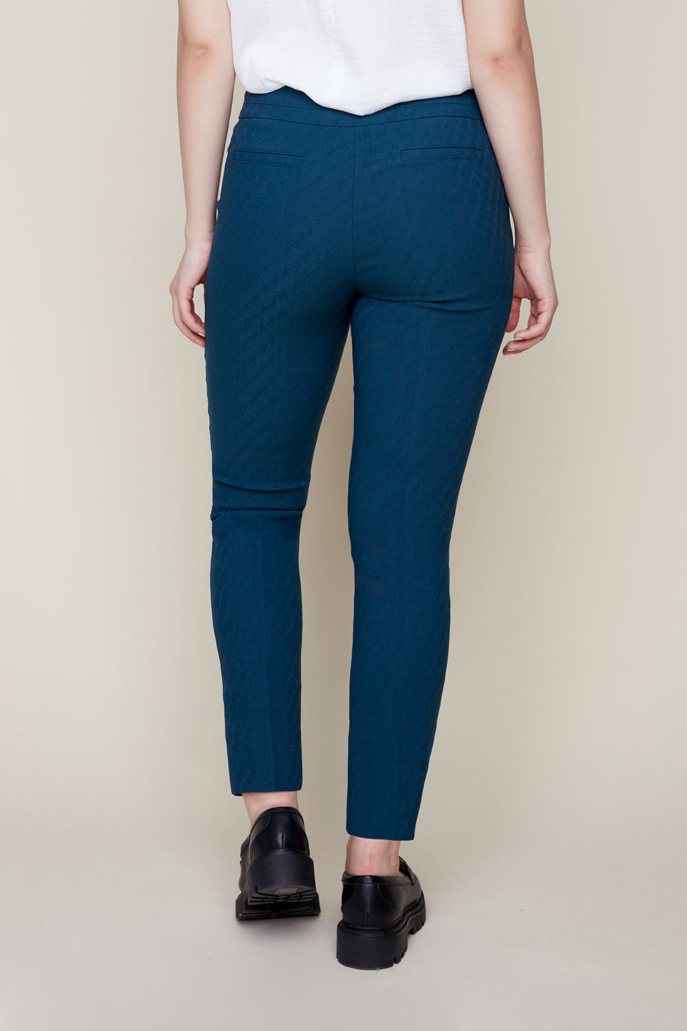 Pull-On Textured Ankle Pant - Lagoon