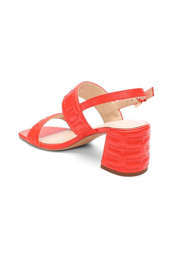 Lakewood Sandal with High Heel - Coral Blaze