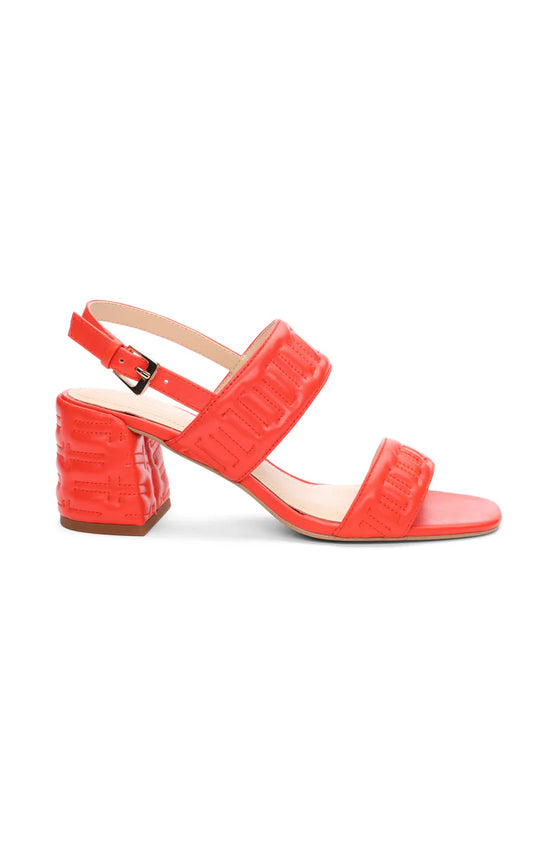 Lakewood Sandal with High Heel - Coral Blaze