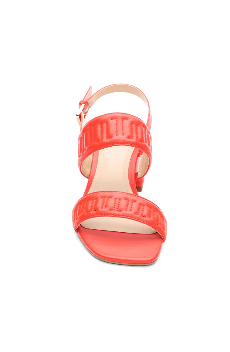 Lakewood Sandal with High Heel - Coral Blaze