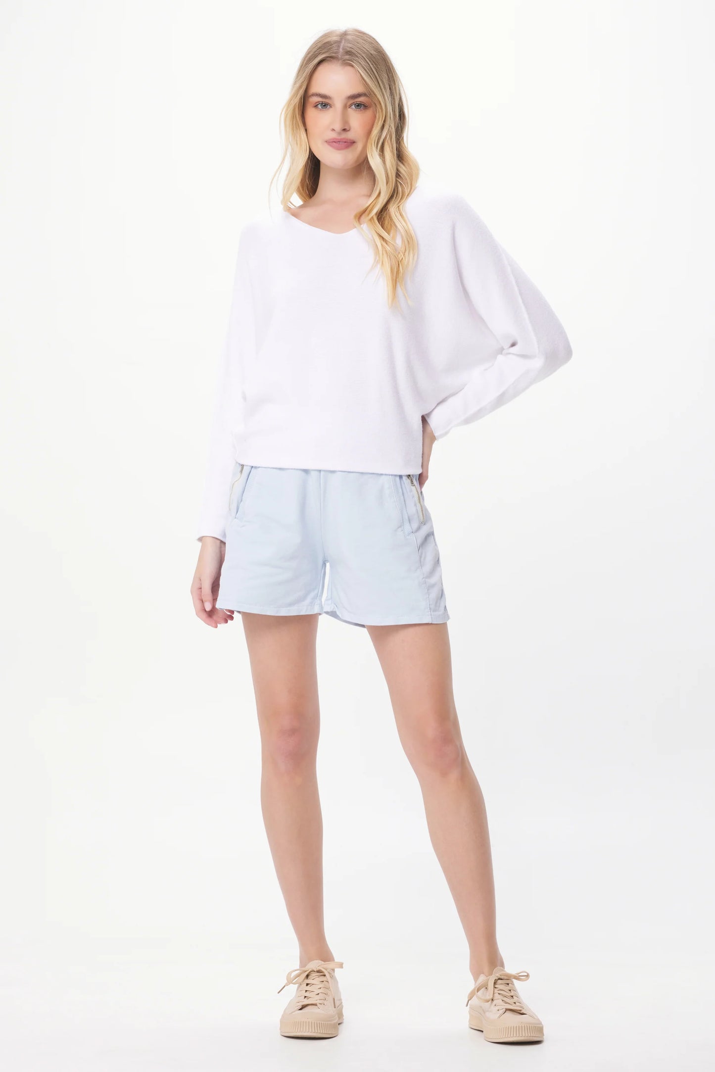 Leena Slash Neck Sweater - Cream