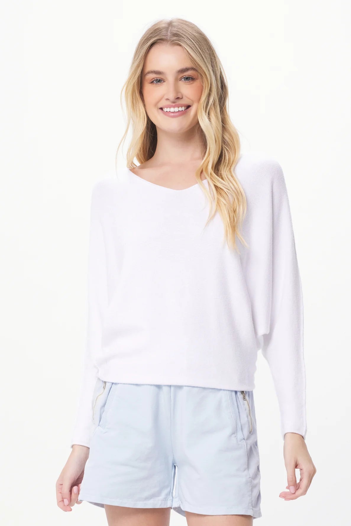 Leena Slash Neck Sweater - Cream
