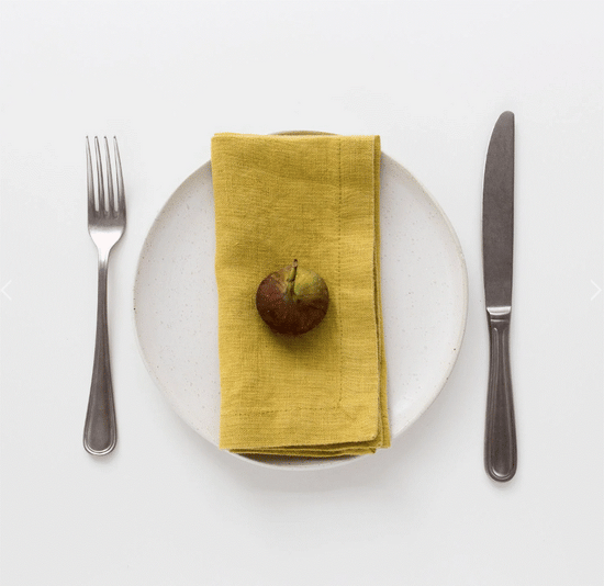 Load image into Gallery viewer, Linen Napkins - Lemon Curry
